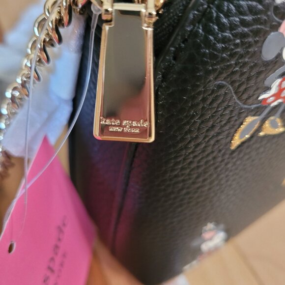 Kate Spade New York Double Zip Crossbody Black Multi Minnie Mouse Purse - Picture 2 of 6